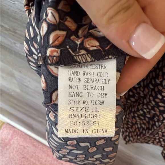 Cotton Bleu Soft Floral Printed Tired Long Sleeve Dress - Picture 7 of 7